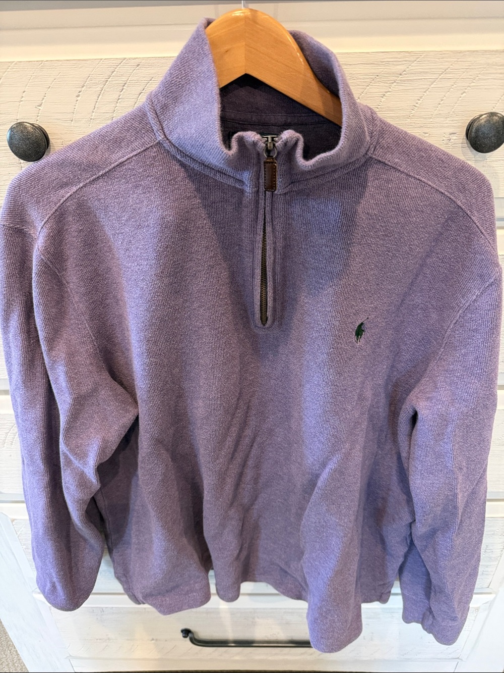 Polo by Ralph Lauren Purple Half-Zip Mock Neck Sweater